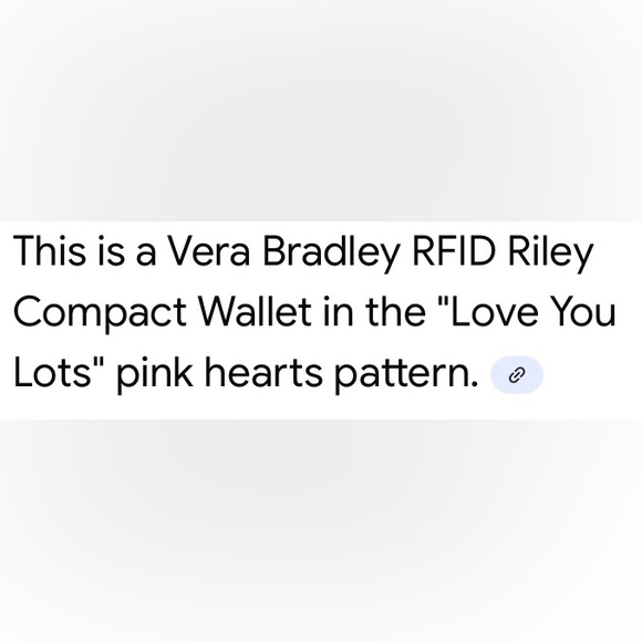 Vera Bradley RFID RILEY COMPACT WALLET NWT Love You Lots pink hearts 💕 - Picture 4 of 5
